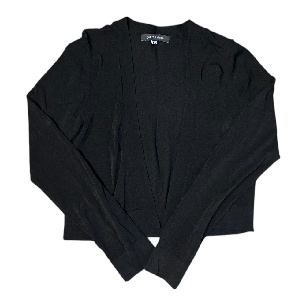 Judith & Charles Black Cropped Bolero Cardigan Size XS